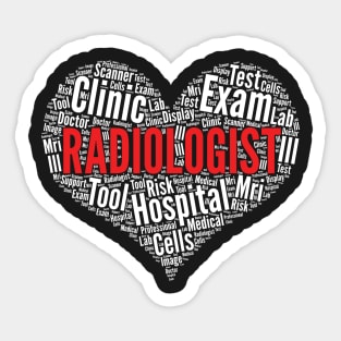 Radiologist Heart Shape Word Cloud Design design Sticker